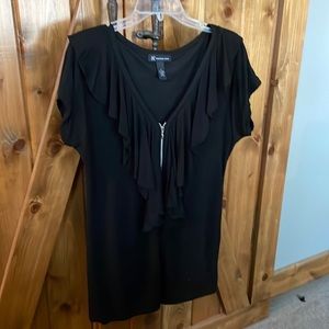 Cute black zip up blouse